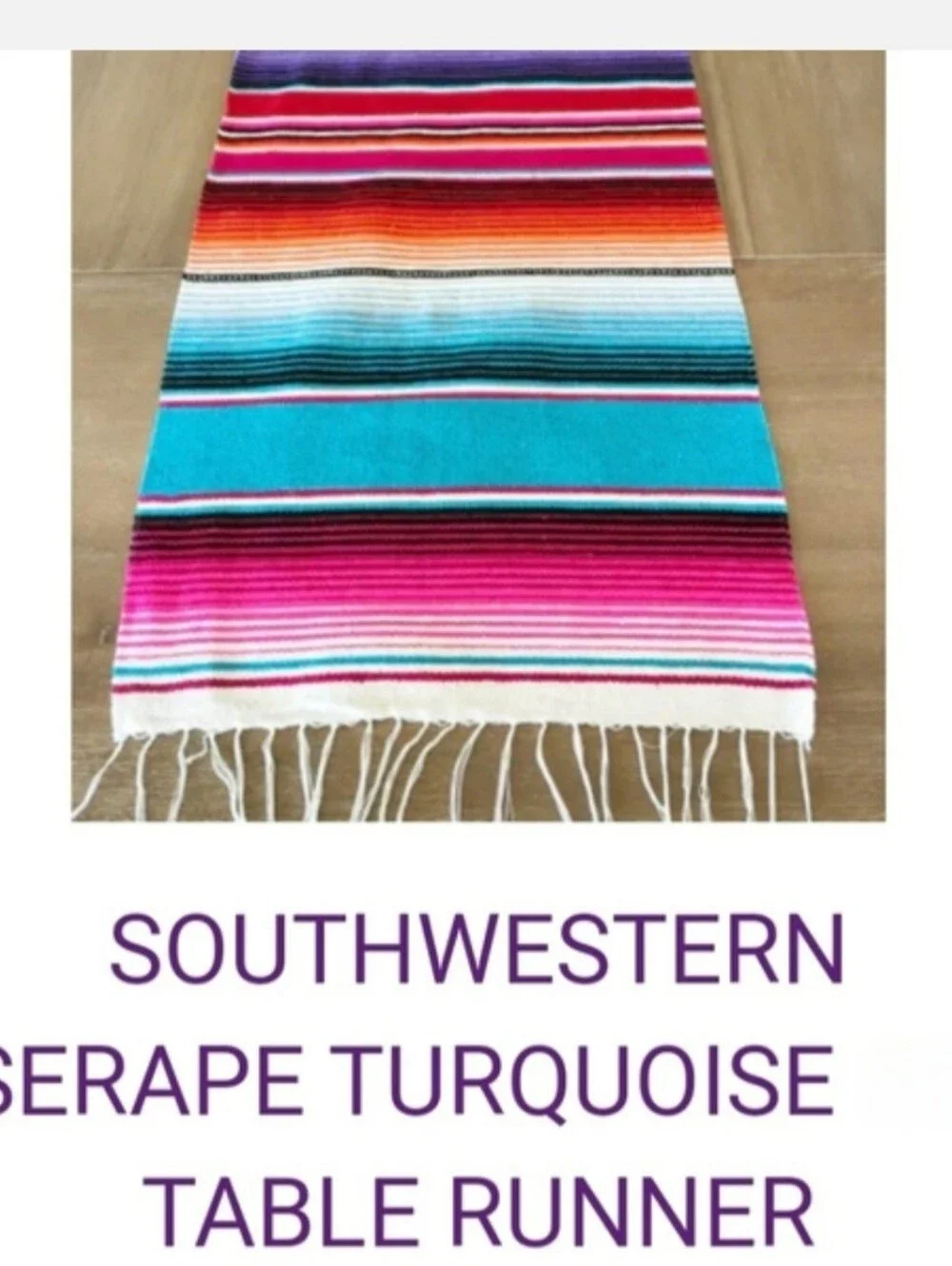 Set of 5 Mexican Table Runners/Serapes Bright colors Wedding/Party Decor